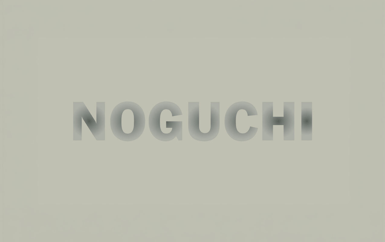 Oversized gradient NOGUCHI typography on gallery wall