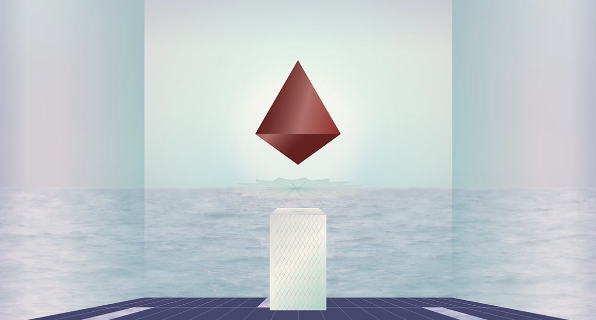 Spirit Filter closing scene — red diamond over the ocean